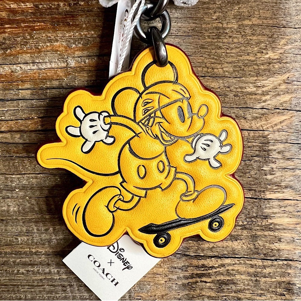 NWT 🆕 Coach x Disney (Mickey) Bag Leather Charm / Keychain, New